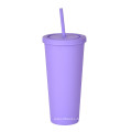 Hot selling 22 oz Colored Acrylic Reusable Cups Double Wall Matte Plastic Bulk Tumblers with lid and straw